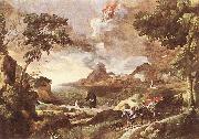 DUGHET, Gaspard Landscape with St Augustine and the Mystery dfg Spain oil painting reproduction